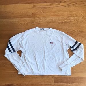 USA Themed White Long Sleeve Tee